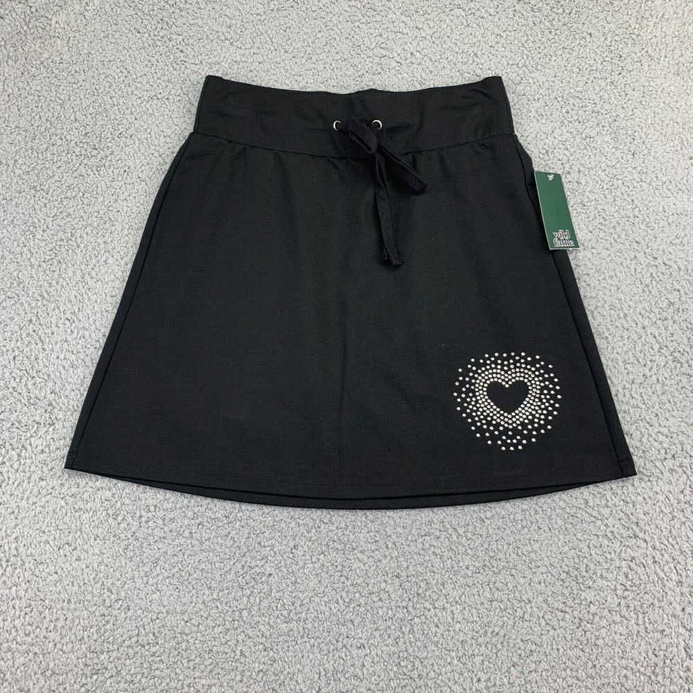 New‎ Wild Fable Skirt Womens Small Black A Line Knit Mini Tennis Heart Skirt